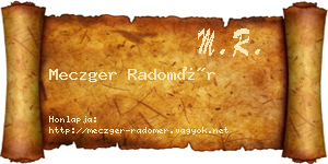 Meczger Radomér névjegykártya